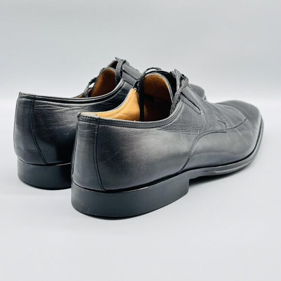 Bruno Magli Shoes Mens 12 Black Leather Oxford Slip On Lace Up Formal Dress main image 5